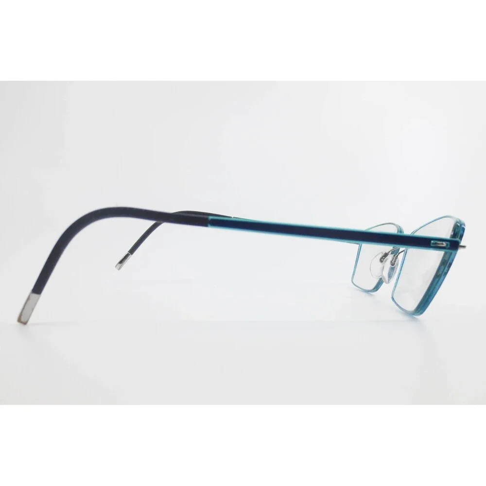 Silhouette 7642 10 6055 Teal Blue Rimless Eyeglasses Frames Austria 53-17-140